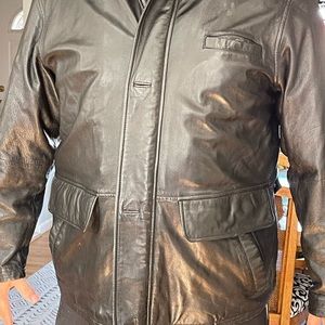 Mens black leather jacket